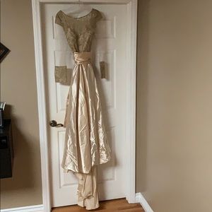 Gorgeous gold custom made dress for a wedding